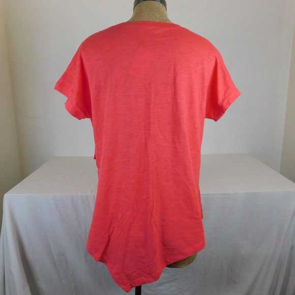 Suzanne Betro Women Appliqued Shirt Top Blouse Plus Size 1X Orange/Pink Color - Picture 5 of 10